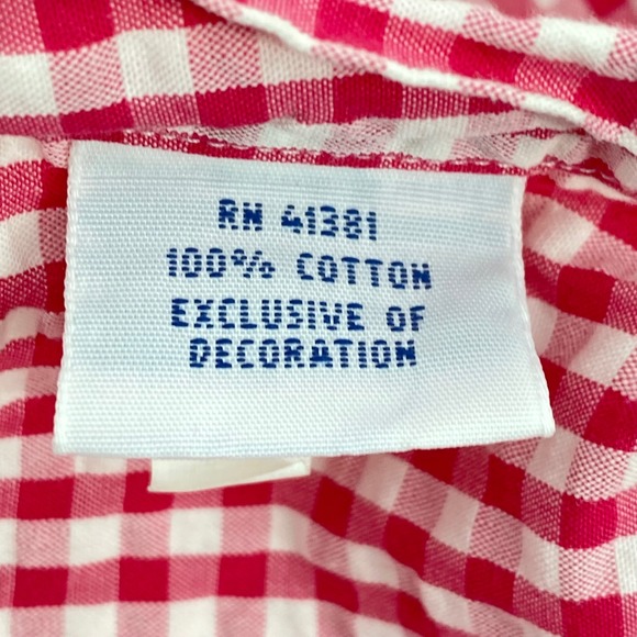 Ralph Lauren Mens Large Red White Gingham Seersucker Short Sleeve Button Down - Picture 7 of 9